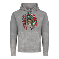 Cloud Rock mexican flag indian headdress with  skull Vintage Hoodie - RanaPortraitStore