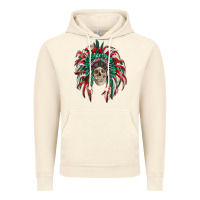 Vintage Artic mexican flag indian headdress with  skull Vintage Hoodie - RanaPortraitStore