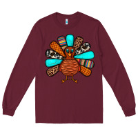 Burgundy Thanksgiving Turkey Long Sleeve Tee - JahusDesignShop