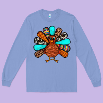 Thanksgiving Turkey Long Sleeve Tee Designed By Jahusdesignshop