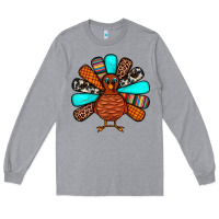Heather Grey Thanksgiving Turkey Long Sleeve Tee - JahusDesignShop