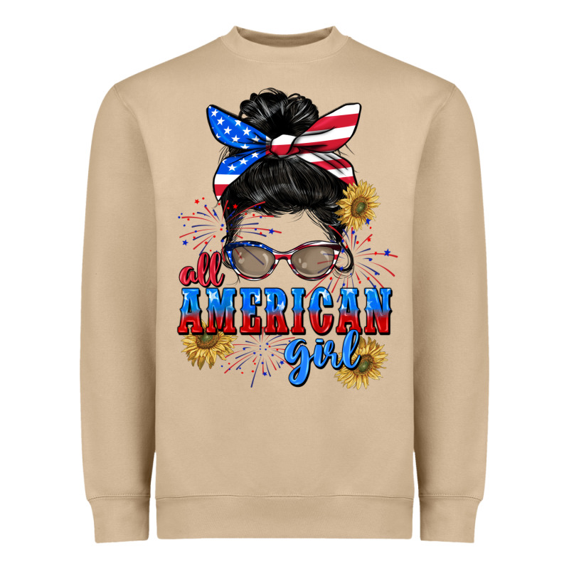 All American Girl 4th Of July Heavyweight Sweatshirt by CowGirlArtShop | Teevron