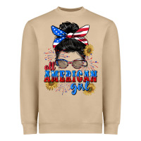 Mushroom All American girl 4th of July Heavyweight Sweatshirt - CowGirlArtShop