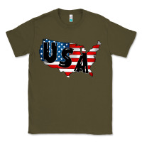 Army Green Usa Classic Tee - CowhideDigitalArt