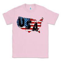 Bubblegum Pink Usa Classic Tee - CowhideDigitalArt