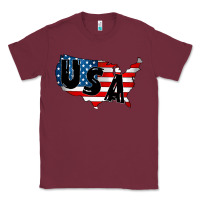 Burgundy Usa Classic Tee - CowhideDigitalArt