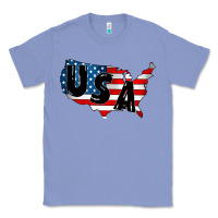 Colony Blue Usa Classic Tee - CowhideDigitalArt