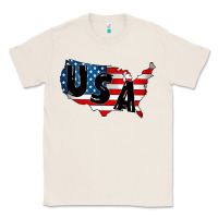 Natural Usa Classic Tee - CowhideDigitalArt