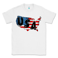 White Usa Classic Tee - CowhideDigitalArt