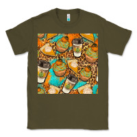 Army Green autumn cupcakes seamless pattern Classic Tee - BundleAndBundleShop