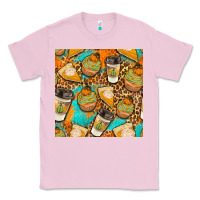 Bubblegum Pink autumn cupcakes seamless pattern Classic Tee - BundleAndBundleShop