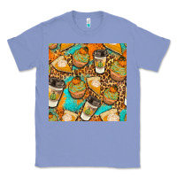 Colony Blue autumn cupcakes seamless pattern Classic Tee - BundleAndBundleShop