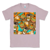 Lilac autumn cupcakes seamless pattern Classic Tee - BundleAndBundleShop