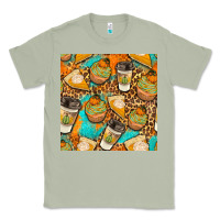 Matcha autumn cupcakes seamless pattern Classic Tee - BundleAndBundleShop