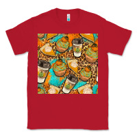 Red autumn cupcakes seamless pattern Classic Tee - BundleAndBundleShop