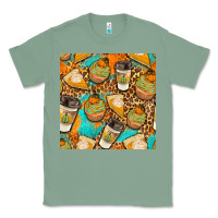 Sage autumn cupcakes seamless pattern Classic Tee - BundleAndBundleShop