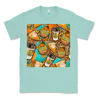 Seafoam autumn cupcakes seamless pattern Classic Tee - BundleAndBundleShop