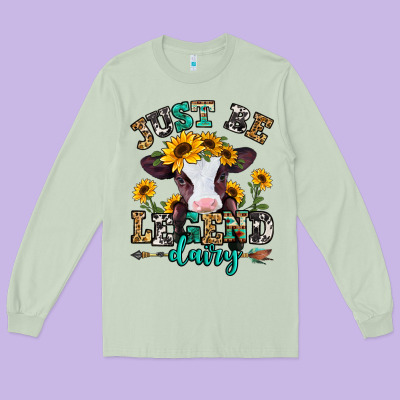 Just Be Legend Dairy Heifer Long Sleeve Tee Designed By Jasminsmagicworld