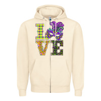 Sandshell mardi gras love mask Zipper Hoodie - BarkalooDesign