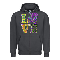 Smoke mardi gras love mask Zipper Hoodie - BarkalooDesign