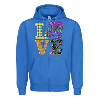True Royal mardi gras love mask Zipper Hoodie - BarkalooDesign