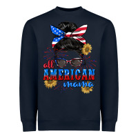 Navy All American Mama 4th of July Heavyweight Sweatshirt - CowGirlArtShop
