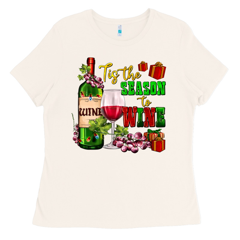 Tis The Season To Wine Ladies Tee by AdoDesignShop | Teevron