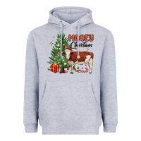 Heather Grey mooey christmas Heavyweight Hoodie - MaliasSmallBusiness