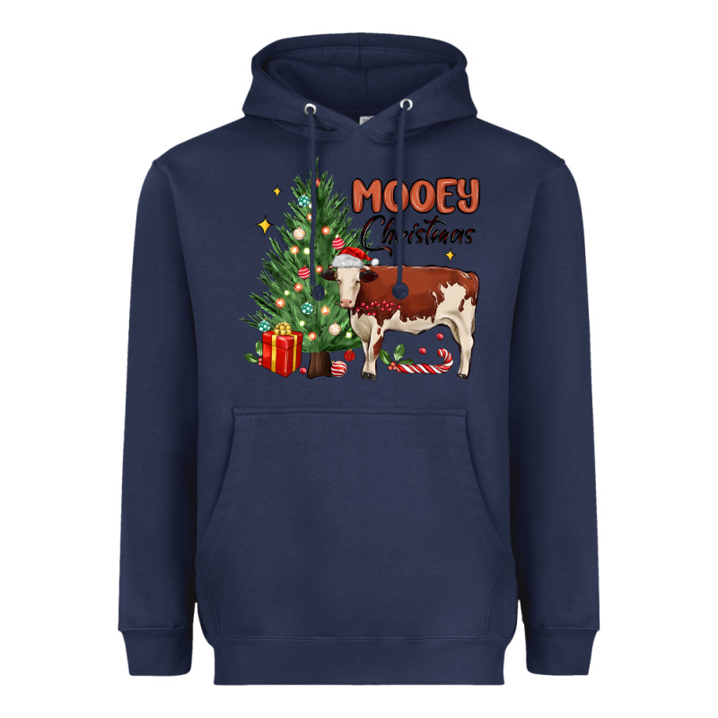 Mooey Christmas Heavyweight Hoodie by MaliasSmallBusiness | Teevron