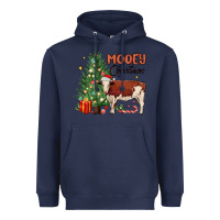 Navy mooey christmas Heavyweight Hoodie - MaliasSmallBusiness