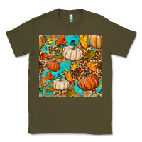 Army Green fall pumpkin seamless pattern Classic Tee - BundleAndBundleShop