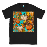 Black fall pumpkin seamless pattern Classic Tee - BundleAndBundleShop