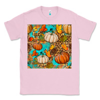 Bubblegum Pink fall pumpkin seamless pattern Classic Tee - BundleAndBundleShop
