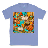 Colony Blue fall pumpkin seamless pattern Classic Tee - BundleAndBundleShop