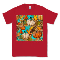 Red fall pumpkin seamless pattern Classic Tee - BundleAndBundleShop