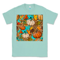 Seafoam fall pumpkin seamless pattern Classic Tee - BundleAndBundleShop