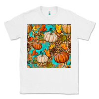 White fall pumpkin seamless pattern Classic Tee - BundleAndBundleShop