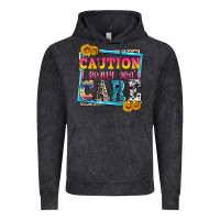 Vintage Black caution i really don't care Vintage Hoodie - Zillion Design Studio