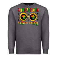 Charcoal Heather juneteenth vibes only Premium Sweatshirt - MaliasSmallBusiness