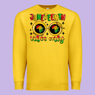 Juneteenth Vibes Only Premium Sweatshirt Designed By Maliassmallbusiness