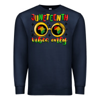 Navy juneteenth vibes only Premium Sweatshirt - MaliasSmallBusiness
