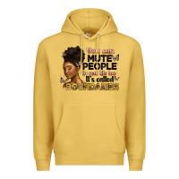 Antique Gold you can mute people in real life too it's called b Premium Hoodie - Artiststas