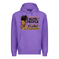 Purple you can mute people in real life too it's called b Premium Hoodie - Artiststas