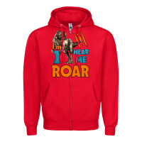 Red i'm one hear me roar dinosaur birthday Zipper Hoodie - LillyAllenDesigns
