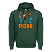 Sports Green i'm one hear me roar dinosaur birthday Zipper Hoodie - LillyAllenDesigns