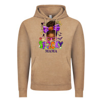Vintage Coffee Halloween Afro Messy Bun Spooky Mama Vintage Hoodie - texasbilliewilder