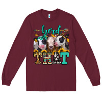 Burgundy herd that heifers Long Sleeve Tee - Jasminsmagicworld