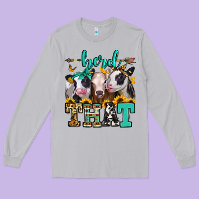 Herd That Heifers Long Sleeve Tee Designed By Jasminsmagicworld