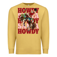 Antique Gold howdy santa cowboy christmas Premium Sweatshirt - MaliasSmallBusiness