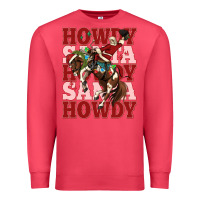 Cardinal howdy santa cowboy christmas Premium Sweatshirt - MaliasSmallBusiness
